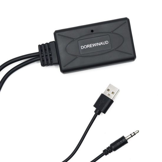 Picture of DOREWINAUD Bluetooth AUX Adapter - USB Bluetooth 5.0 Receiver, 3.5mm Wireless Audio Adapter for Car, PC, Headphones, Speakers, Portable Wireless Streaming with USB Power Supply.