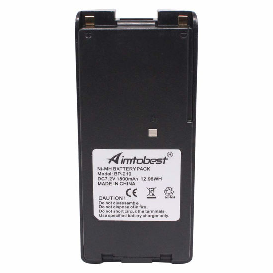 Picture of Aimtobest BP-210 BP-210N 1800mAh Ni-MH Battery Compatible for ICOM IC-A6 IC-A24 IC-V8 IC-V82 IC-U82 IC-F3GS IC-F4GS IC-F30GT IC-F40GT IC-F11 IC-F12 IC-F21 IC-F22 BP-209N BP210 BP210N