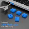 Picture of 10Pcs USB Port Blocker with 1 Key,Locking USB Port/Dust Blocker,USB-A Dust Cap Female Port Plug Protector, Compatible with USB-A Ports,Computers,TVs,Routers (Blue)