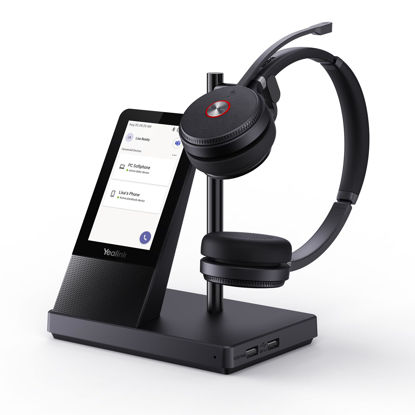 Picture of Yealink WH66 Wireless Headset with 4" Screen, DECT Headset for Teams,Zoom Skype Certified,Bluetooth Headset with 525ft Range,Full-Duplex Speaker,14h Call Time,Office Work Headset for Desk Phone,PC