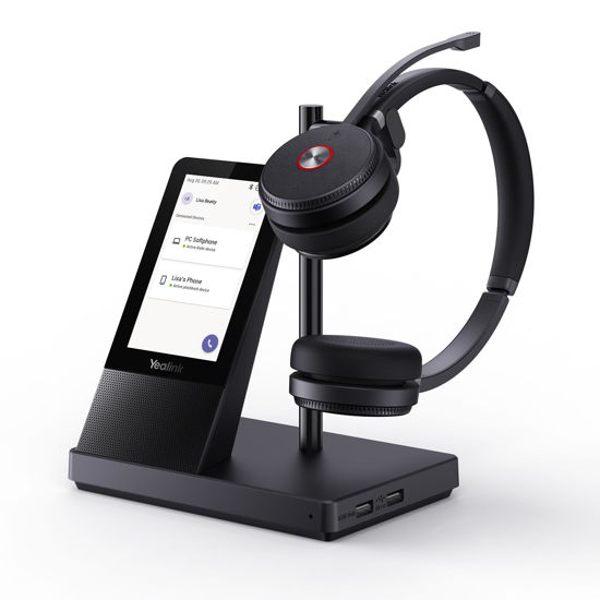 Picture of Yealink WH66 Wireless Headset with 4" Screen, DECT Headset for Teams,Zoom Skype Certified,Bluetooth Headset with 525ft Range,Full-Duplex Speaker,14h Call Time,Office Work Headset for Desk Phone,PC
