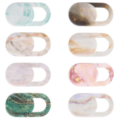 Picture of JIYIN 8PCS Laptop Camera Cover Slide, Marble Webcam Cover Slide Phone Camera Cover, Ultra-Thin Computer Camera Cover Slide Blocker Slider Privacy Cover for Laptop Desktop PC Tablet(Marble)