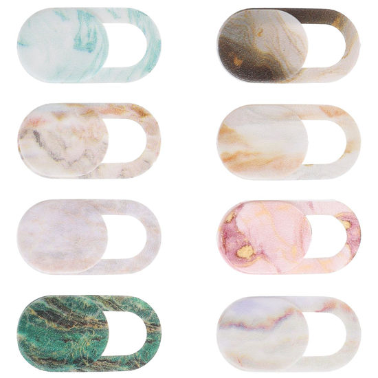 Picture of JIYIN 8PCS Laptop Camera Cover Slide, Marble Webcam Cover Slide Phone Camera Cover, Ultra-Thin Computer Camera Cover Slide Blocker Slider Privacy Cover for Laptop Desktop PC Tablet(Marble)