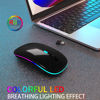 Picture of AIKOKOK Wireless Bluetooth Mouse,LED Rechargeable Laptop Mouse.Portable Computer Mice use(BT5.2 and USB 2.4G) Dual Mode Connection,Silent,Slim,for Apple Laptop/ipad Tablet/Mac/PC. (Pearl Black)