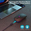 Picture of AIKOKOK Wireless Bluetooth Mouse,LED Rechargeable Laptop Mouse.Portable Computer Mice use(BT5.2 and USB 2.4G) Dual Mode Connection,Silent,Slim,for Apple Laptop/ipad Tablet/Mac/PC. (Pearl Black)