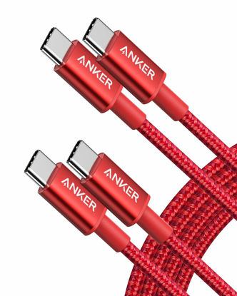 Picture of Anker USB C to USB C Cable, Type C 60W Fast Charging Cable (6FT, 2Pack) for iPhone 16 Series, iPad Mini 6 and More (USB 2.0, Red)