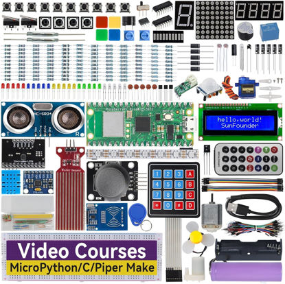 Picture of SunFounder Raspberry Pi Pico W Ultimate Starter Kit with Online Tutorials, 450+ Items, 117 Projects, MicroPython, Piper Make and C/C++ (Compatible with Arduino IDE)