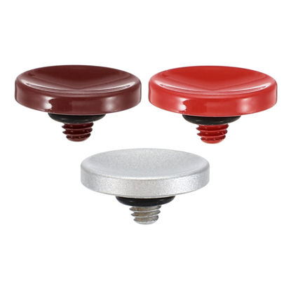 Picture of PATIKIL Camera Shutter Button, 3 Pack Soft Shutter Release Button Pure Copper Camera Button Concave Suitable for Nikon for Fujifilm for Leica DSLR/SLR Camera, Dark Red Silver Red