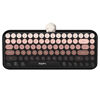 Picture of Lomiluskr Colorful Wireless Keyboard, Bluetooth/2.4G Dual Mode, Compact TKL Quiet Membrane Keyboard, Cute Gradient Retro Round Keycaps, Compatible with PC/Laptop/Tablet/Smartphone (Black)