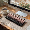 Picture of Lomiluskr Colorful Wireless Keyboard, Bluetooth/2.4G Dual Mode, Compact TKL Quiet Membrane Keyboard, Cute Gradient Retro Round Keycaps, Compatible with PC/Laptop/Tablet/Smartphone (Black)