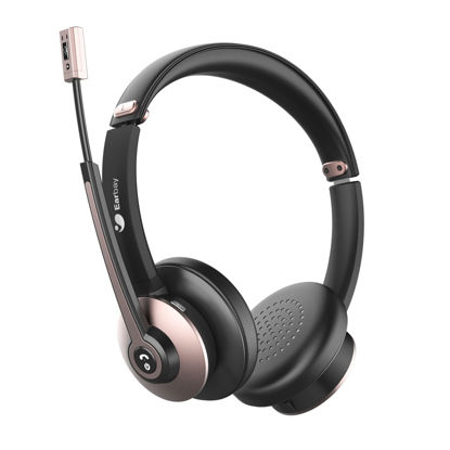 Picture of Earbay Wireless Headset, Bluetooth Headsets with Microphone Noise Cancelling, On Ear Headphones with Mic Mute, Handsfree PC Headsets for Zoom/Ms Teams/Skype/Dual Connect/Laptop/iPhone/Tablet