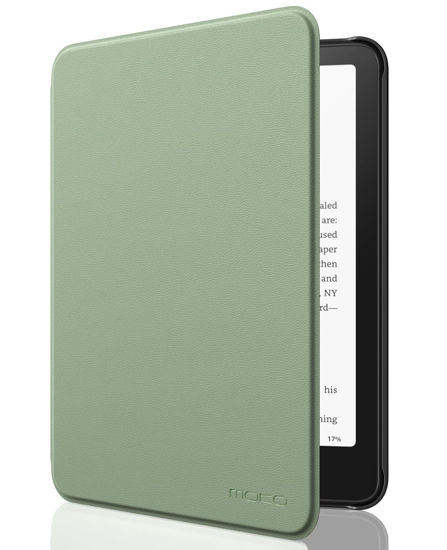 Picture of MoKo Case for All-New 7" Kindle Paperwhite (12th Generation-2024) and Kindle Colorsoft Signature Edition 2024, Lightweight Shell Cover with Auto Wake/Sleep for Kindle Paperwhite 2024, Celadon