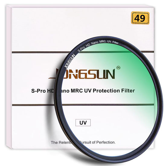 Picture of JONGSUN 49mm UV Filter, S-Pro HD Nano MRC Camera Ultraviolet Protection Filter, Multicoated, B270, Ultra-Slim, Lens Cloth Kit