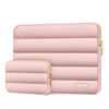 Picture of MOSISO 13-14 inch Laptop Case, 13.3 inch Puffy Laptop Sleeve Compatible with MacBook Air 13 13.6 M3 M2 M1/Pro 13/Pro 14, HP, Dell, ASUS, Lenovo, Polyester Horizontal Bag with Small Case, Pink