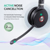 Picture of Yealink WH62 Portable Wireless Headset with DECT Dongle, Headset for Teams, Zoom Skype Certified, Office Work Headset with 2X Noise Cancelling Mic, 13 Call Time, 393 ft Range for Computer, Desk Phone