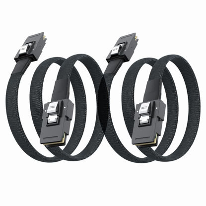 Picture of SFF-8087 to SFF-8087 6G Internal Mini SAS Cable, Compatible with PCI Express Controller or RAID, 100-Ohm, 0.8-m(2.6ft), 2 Pack