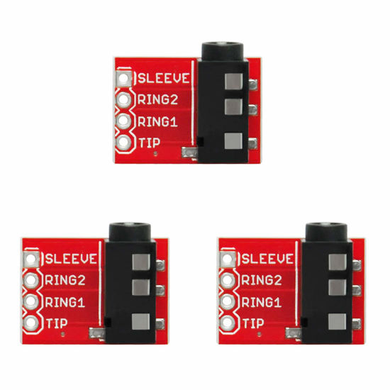 Picture of Gikfun TRRS 3.5mm Jack Breakout Headphone Video Audio MP3 Jack for Arduino (Pack of 3pcs) AE1223