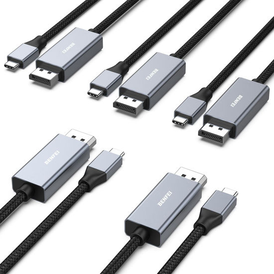 Picture of BENFEI 5 Pack USB-C to DisplayPort 6 Feet Cable(8K@60Hz 4K@144Hz), USB Type-C to DisplayPort Cable [Thunderbolt 3/4/5 Compatible] with iPhone 15 Pro/Max,MacBook Pro/Air 2023,iPad Pro,iMac,S23,XPS 17