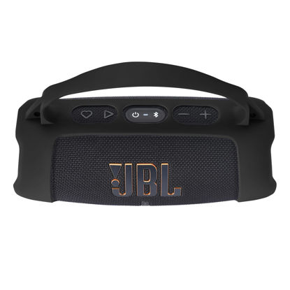 Picture of Hzycwgone Silicone Cover Case for JBL Charge 5 Wi-Fi Portable Wireless Speaker/Charge 5 Bluetooth Speaker,for JBL Charge 5 Wi-Fi/Charge 5 Carrying Skin Shoulder Bag Accessories(Black)