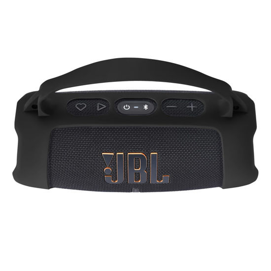 Picture of Hzycwgone Silicone Cover Case for JBL Charge 5 Wi-Fi Portable Wireless Speaker/Charge 5 Bluetooth Speaker,for JBL Charge 5 Wi-Fi/Charge 5 Carrying Skin Shoulder Bag Accessories(Black)