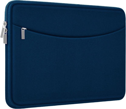Picture of Laptop Sleeve Case 14 inch, Shockproof Protective Laptop Cover Briefcase Carrying Computer Bag with Accessory Pocket Portable Laptop Sleeve for 14" MacBook, HP, Dell, Lenovo, Acer, Blue
