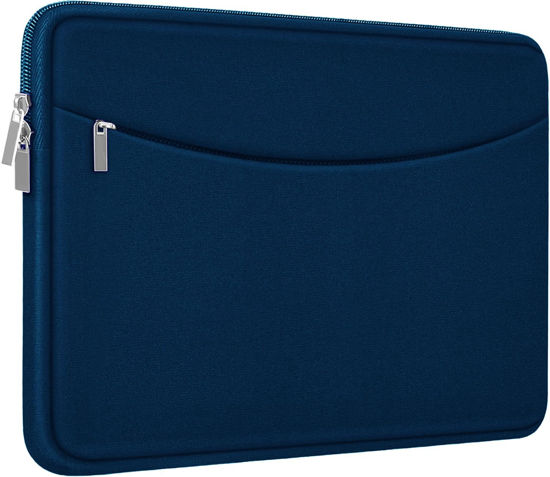 Picture of Laptop Sleeve Case 14 inch, Shockproof Protective Laptop Cover Briefcase Carrying Computer Bag with Accessory Pocket Portable Laptop Sleeve for 14" MacBook, HP, Dell, Lenovo, Acer, Blue