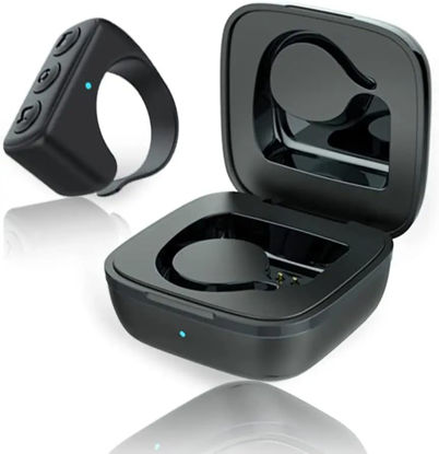 Picture of Tiktok and Kindle app Scrolling Ring Smart Remote Control Ring for TikTok Page Turner for Kindle App, Bluetooth Control Video Recording, iPhone, iPad, iOS, Android - Black (Black)