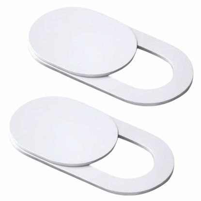 Picture of NXVX Webcam Cover Slide, [2 Pack] Ultra-Thin White Laptop Camera Cover Compatible with MacBook, Laptop, PC, iMac, iPad, iPhone, and More - Privacy Protector with 0.022in Thin Design (White)