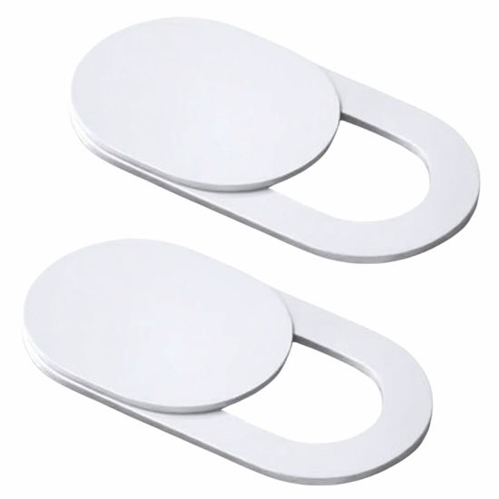 Picture of NXVX Webcam Cover Slide, [2 Pack] Ultra-Thin White Laptop Camera Cover Compatible with MacBook, Laptop, PC, iMac, iPad, iPhone, and More - Privacy Protector with 0.022in Thin Design (White)