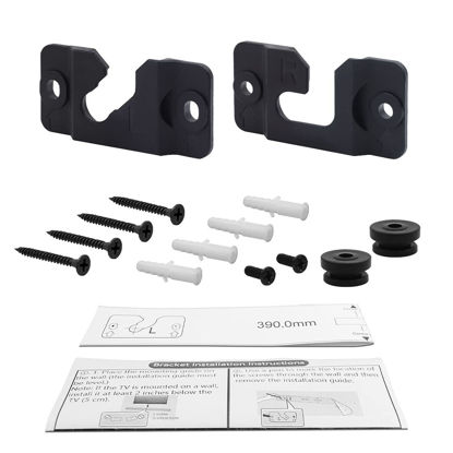 Picture of Seayoo 1 Pair of Black Wall Mount Bracket AH96-03064A for Samsung Soundbar HWH750 HW-H750 HW-H450 HW-J355 HWH751 HW-H751 HWJM25 HW-JM25 HWJM45C HW-JM45C HW-JM45C/ZA Soundbar Wall Hooks