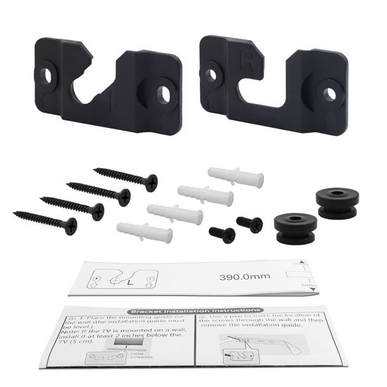 Picture of Seayoo 1 Pair of Black Wall Mount Bracket AH96-03064A for Samsung Soundbar HWH750 HW-H750 HW-H450 HW-J355 HWH751 HW-H751 HWJM25 HW-JM25 HWJM45C HW-JM45C HW-JM45C/ZA Soundbar Wall Hooks