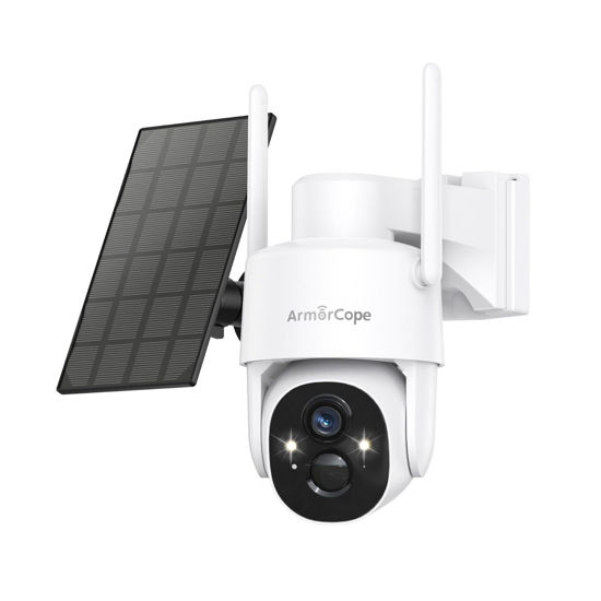 Picture of Armorcope Solar Security Cameras Wireless Outdoor,360° View Battery Powered with Spotlight Color Night Vision,2K WiFi Home Security,PIR Sensor,Wireless Easy Install, 2.4 GHz Wi-Fi