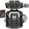 Picture of Low Profile Ball Head 52mm Tripod Head WEYLLAN DH52 Camera Head Mount, CNC Heavy Duty Ball Head with Two 1/4" Quick Release Plates, Panoramic Ballhead for Tripod, Monopod, DSLR, Max Load 66lbs /30kg
