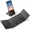 Picture of Samsers Foldable Bluetooth Keyboard with Touchpad, Full-Size Wireless Folding Keyboard with PU Leather, Portable Travel Keyboard for iOS Android Windows Mac OS, Support 3 Devices (BT5.1 x 3), Black