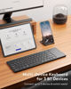 Picture of Samsers Foldable Bluetooth Keyboard with Touchpad, Full-Size Wireless Folding Keyboard with PU Leather, Portable Travel Keyboard for iOS Android Windows Mac OS, Support 3 Devices (BT5.1 x 3), Black