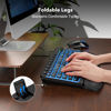 Picture of SABLUTE Ergonomic Keyboard Wired with Cushioned Wrist & Palm Rest, Backlit Computer Keyboards with 7-Color Adjustable Backlight, Comfortable Natural Wave Keys for Windows/Mac, Desktop Laptop