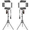 Picture of Icceue 2 Pack LED Video Light Kit with Barn Door, Photography Light Panel with Stand, 3000Lux 2500K-8500K Dimmable Studio Light for Video Recording/Filming/Photoshoot Shooting/Live Streaming/YouTube
