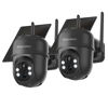 Picture of Septekon 2K Solar Security Cameras Wireless Outdoor 2 Pack, 360°PTZ Battery Powered Outdoor Camera, 2.4G WiFi Camera with Spotlight Color Night Vision, Motion Sensor Alarm, IP66, Black