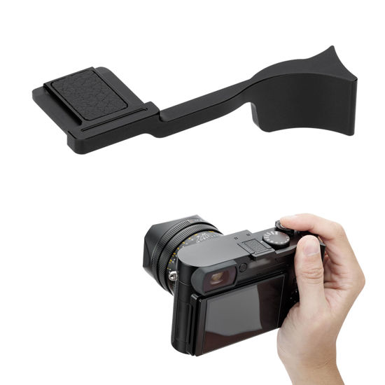 Picture of JJC Deluxe Metal Thumb Up Grip for Leica Q3 43/Q3 Cameras, Hot Shoe Thumb Rest Support Grip for Stable and Safe Hand Hold, with Anti-Scratch Silicone Pad, Not Affect The Use of Camera Buttons
