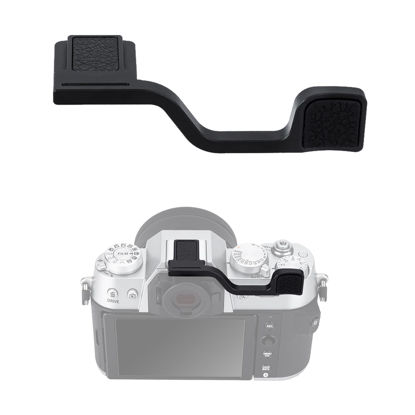 Picture of JJC Deluxe Metal Thumb Up Grip for Fuji Fujifilm X-T50 XT50 Mirrorless Camera, Hot Shoe Thumb Rest Support Grip for Stable and Safe Hand Hold, Not Affect The Use of Camera Buttons, Black Color