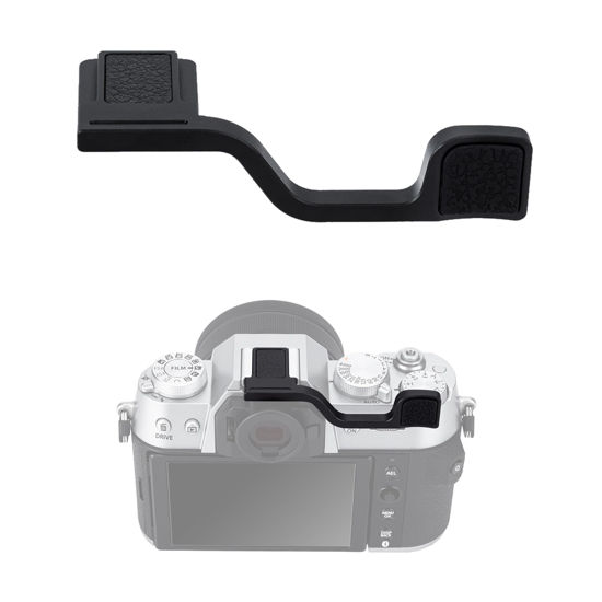 Picture of JJC Deluxe Metal Thumb Up Grip for Fuji Fujifilm X-T50 XT50 Mirrorless Camera, Hot Shoe Thumb Rest Support Grip for Stable and Safe Hand Hold, Not Affect The Use of Camera Buttons, Black Color