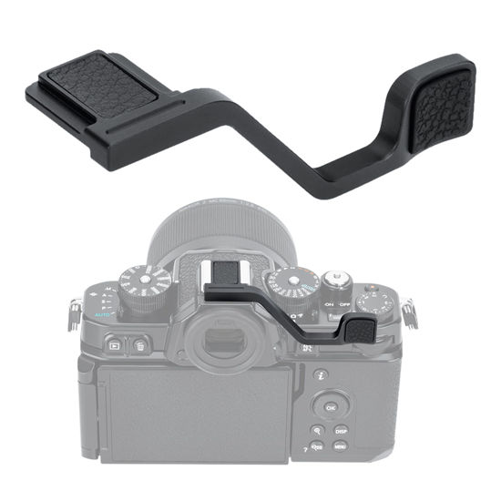 Picture of JJC Metal Thumb Up Grip Thumb Rest for Nikon Zf Z f Camera, Hot Shoe Mount Stand Thumb Support for Stable and Safe Hand Hold, with Anti-Scratch Silicone Pad, Not Affect The Use of Camera Buttons