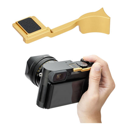 Picture of JJC Deluxe Metal Thumb Up Grip for Leica Q3 43/Q3 Cameras, Hot Shoe Thumb Rest Support Grip for Stable and Safe Hand Hold, with Anti-Scratch Silicone Pad, Not Affect The Use of Camera Buttons