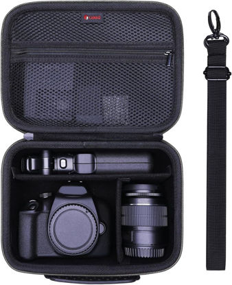 Picture of XANAD Camera Case Compatible with Canon EOS Rebel T7 / R100 / R50 / R6 Mark II / R8 / T100, Sony, Nikon DSLR Camera, Lens, Tripod, with 4 Pieces of Dividers and Shoulder Strap（Black）