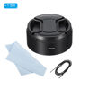 Picture of PATIKIL 46mm Lens Hood, Standard Focus Frosted Surface Anti-reflective Inside Hood with 58mm Lens Cap and Cloth for Camera Lens, Black for Nikon, for Fujifilm, for Pentax, for Leica