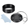 Picture of PATIKIL 58mm Lens Hood, Standard Focus Frosted Surface Anti-Reflective Inside Hood with 62mm Lens Cap and Cloth for Camera Lens, Black for Nikon, for Fujifilm, for Pentax, for Leica