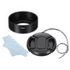 Picture of PATIKIL 37mm Lens Hood, Standard Focus Frosted Surface Anti-reflective Inside Hood with 52mm Lens Cap and Cloth for Camera Lens, Black for Nikon, for Fujifilm, for Pentax, for Leica
