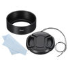 Picture of PATIKIL 43mm Lens Hood, Standard Focus Frosted Surface Anti-reflective Inside Hood with 52mm Lens Cap and Cloth for Camera Lens, Black for Nikon, for Fujifilm, for Pentax, for Leica