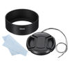 Picture of PATIKIL 52mm Lens Hood, Standard Focus Frosted Surface Anti-reflective Inside Hood with 58mm Lens Cap and Cloth for Camera Lens, Black for Nikon, for Fujifilm, for Pentax, for Leica
