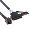 Picture of H!Fiber.com 12G Internal Mini SAS HD SFF-8643 to U.2 SFF-8639 NVMe SSD Cable with 15 pin Male SATA Power Connector, PCIe 4.0, 12Gbps, 85 Ohm, 1-Meter (3.3ft)